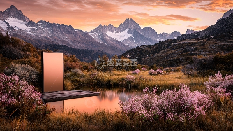 高清大图下载【趣麦麦图】山间湖泊的奇特建筑