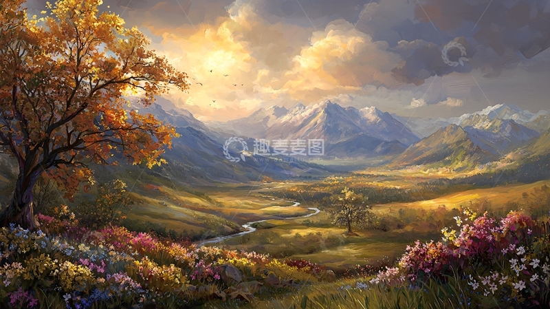 高清大图下载【趣麦麦图】油画风格的风景画