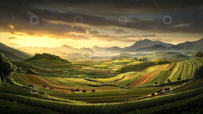 高清大图下载【趣麦麦图】日落时分高清图片