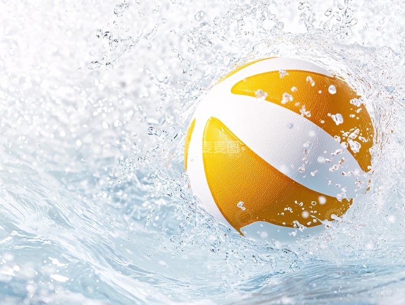 高清大图下载【趣麦麦图】海滩球在水中飞溅