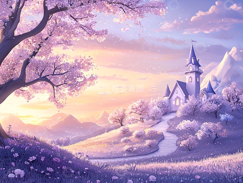 高清大图下载【趣麦麦图】粉色梦幻城堡唯美风景