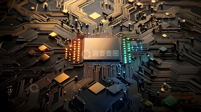 高清大图下载【趣麦麦图】复杂电路板中央处理器