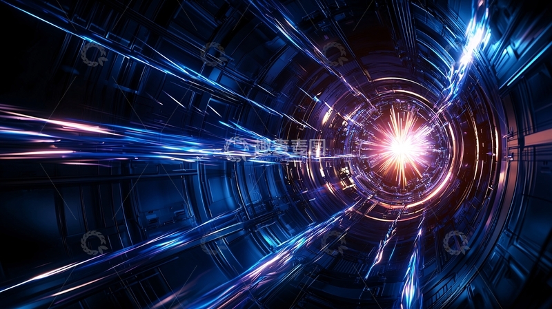 高清大图下载【趣麦麦图】未来科技感光线汇聚
