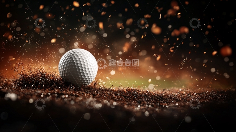 高清大图下载【趣麦麦图】高尔夫球在泥土中闪耀