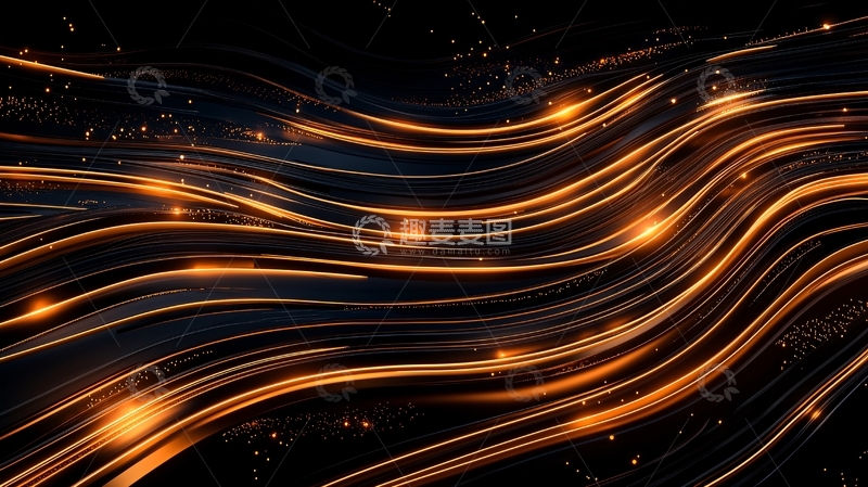 高清大图下载【趣麦麦图】金色流动曲线