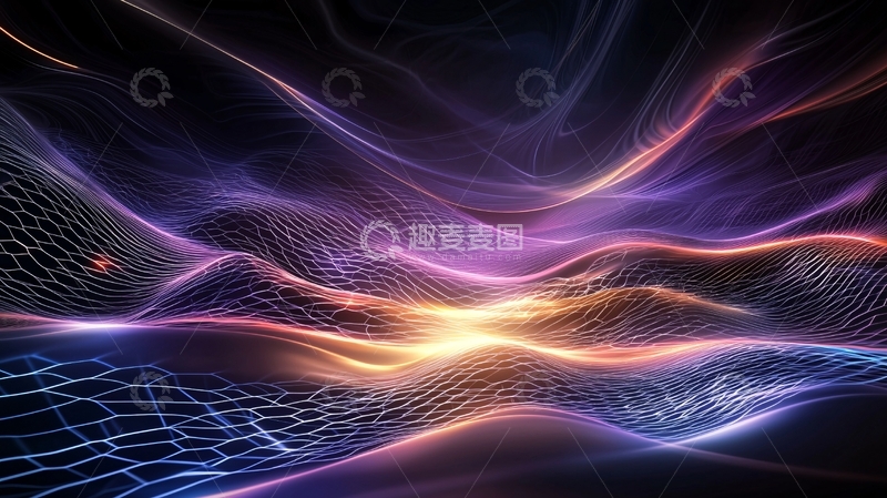 高清大图下载【趣麦麦图】抽象光线流动背景