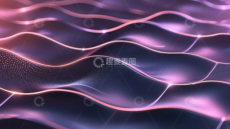 高清大图下载【趣麦麦图】抽象紫色波浪曲线