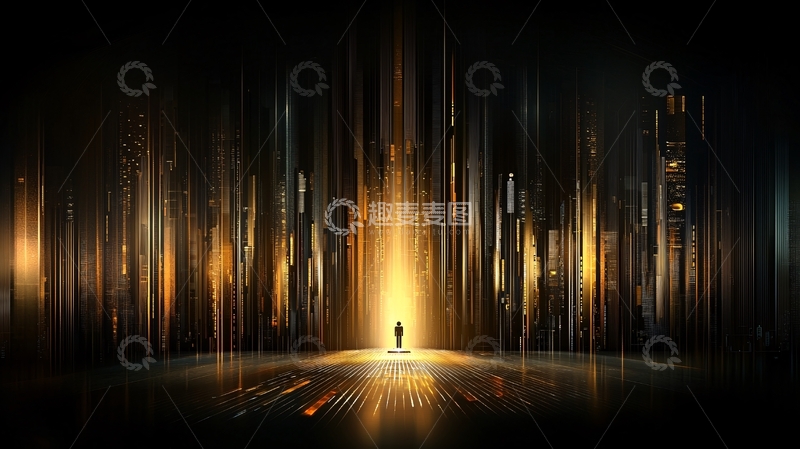 高清大图下载【趣麦麦图】黑暗中孤独的人影