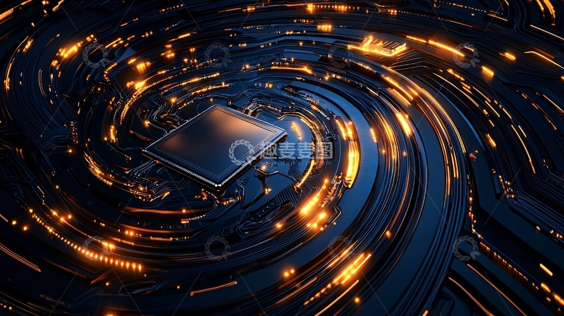 高清大图下载【趣麦麦图】科技芯片光路图