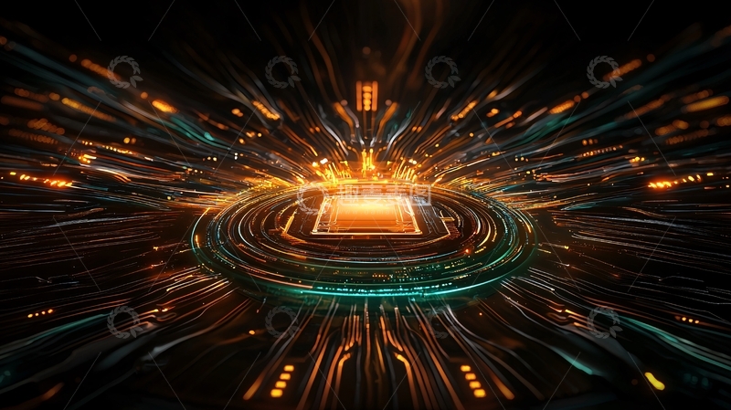 高清大图下载【趣麦麦图】中心发光科技电路