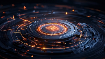 科技感中心发光圆环