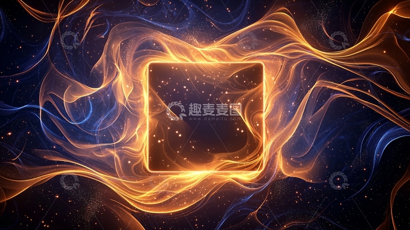 高清大图下载【趣麦麦图】燃烧火焰围绕的方框