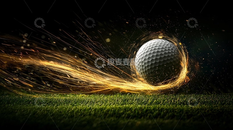 高清大图下载【趣麦麦图】高尔夫球飞驰而过