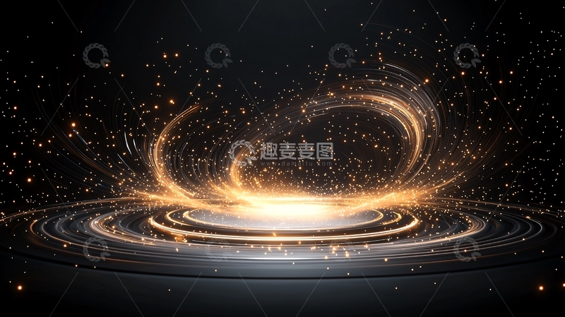 高清大图下载【趣麦麦图】金色光圈环绕的舞台