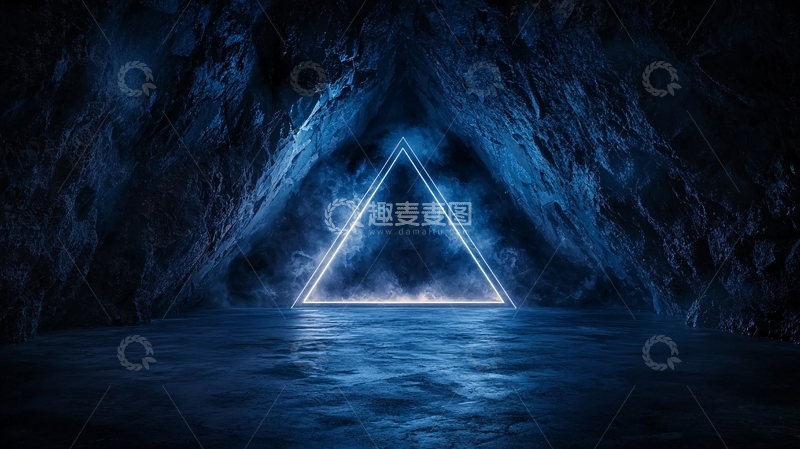 高清大图下载【趣麦麦图】神秘洞穴中的蓝色光芒