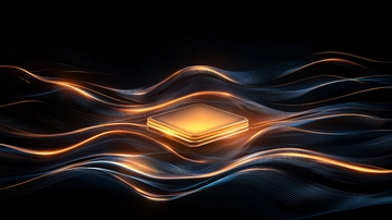 科技感芯片金色光芒