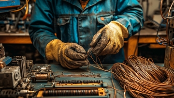 工人正在维修电缆