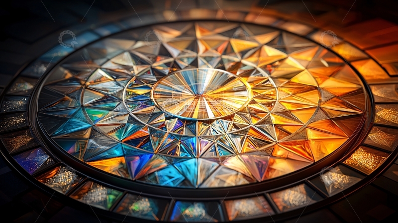 高清大图下载【趣麦麦图】色彩斑斓的圆形万花筒图案