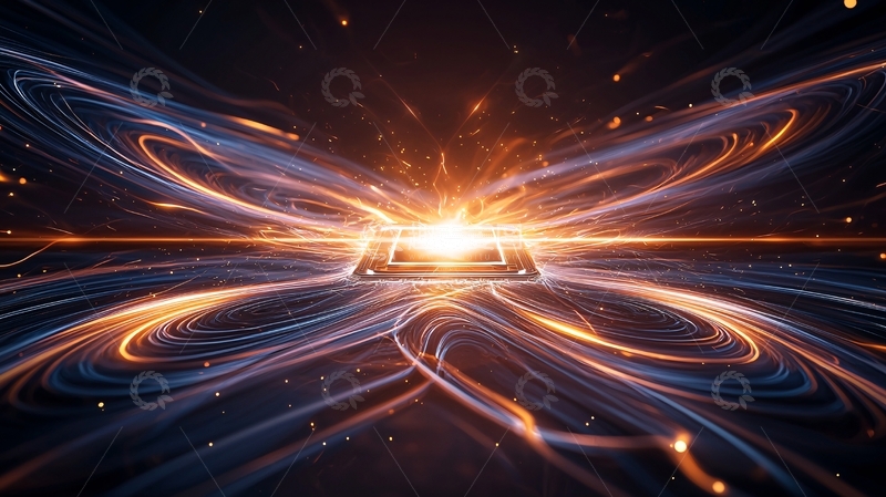 高清大图下载【趣麦麦图】科技感光线汇聚中心