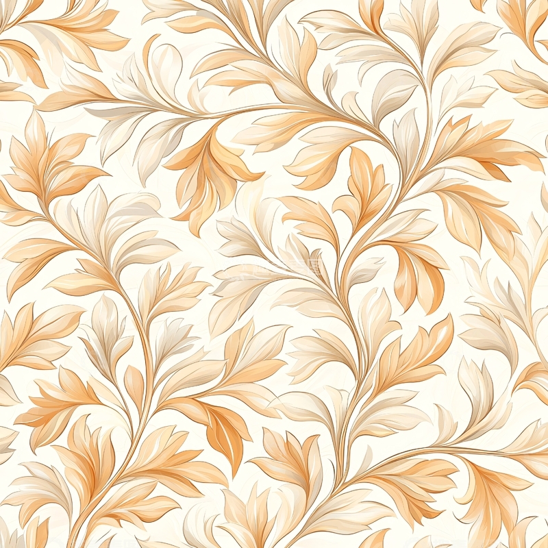 高清大图下载【趣麦麦图】米色花卉藤蔓