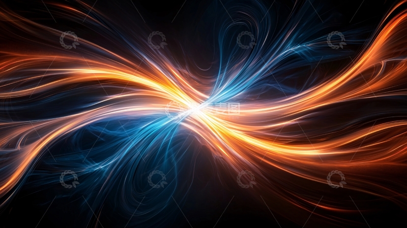 高清大图下载【趣麦麦图】能量交汇的光线抽象图
