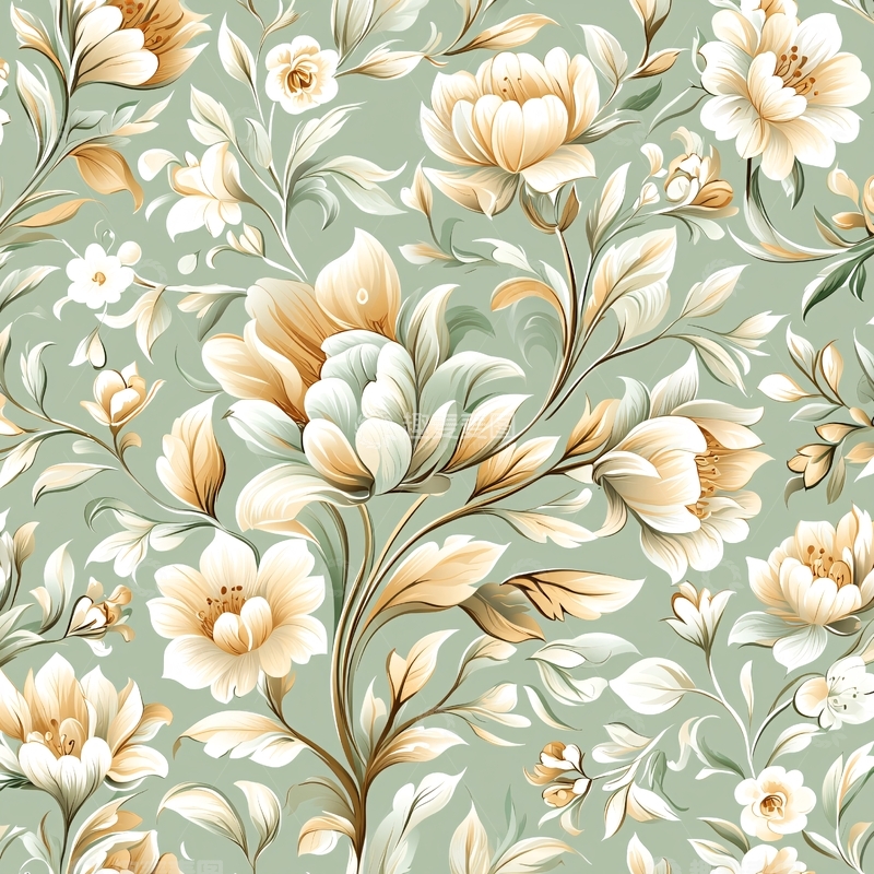 高清大图下载【趣麦麦图】米色花卉高清图片