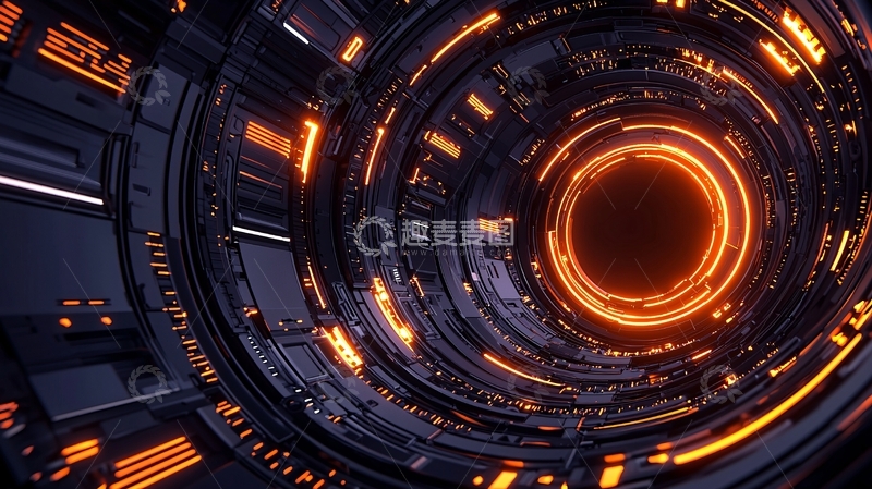 高清大图下载【趣麦麦图】未来科技感的圆形隧道