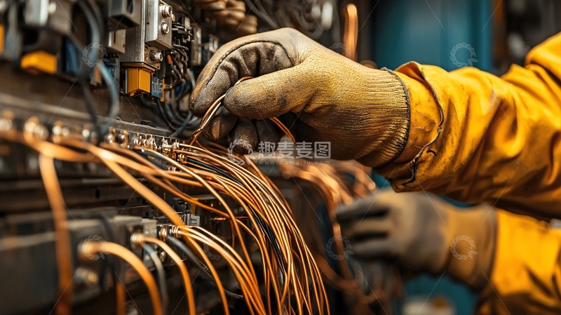 高清大图下载【趣麦麦图】带手套的工人正在焊接