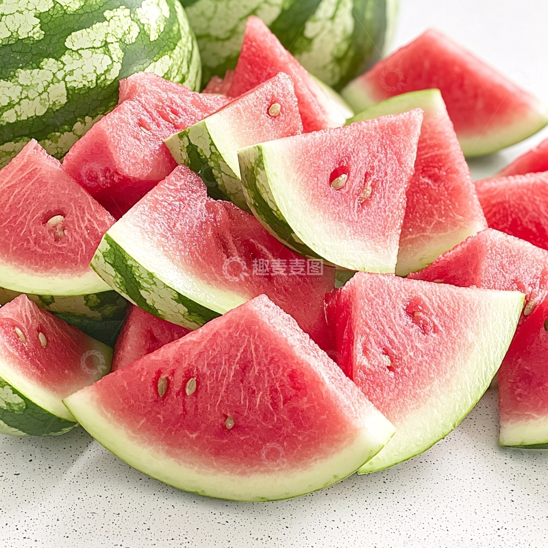高清大图下载【趣麦麦图】新鲜多汁的西瓜切片
