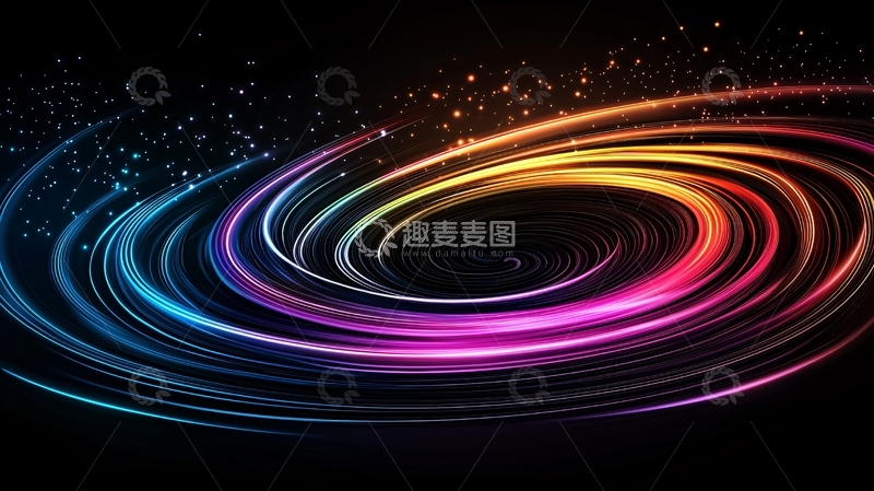 高清大图下载【趣麦麦图】彩色光线螺旋