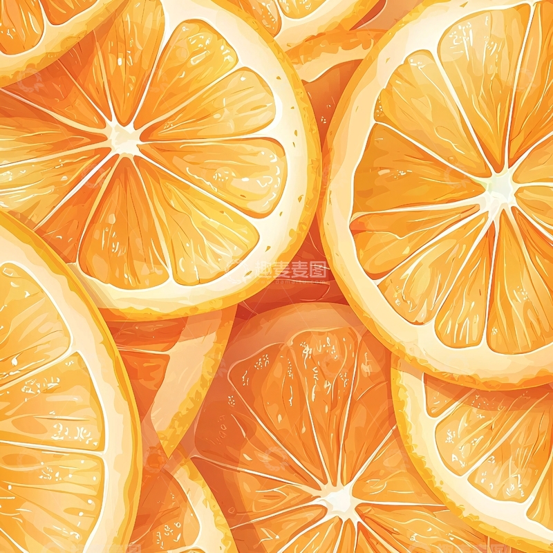 高清大图下载【趣麦麦图】橙子切片特写背景