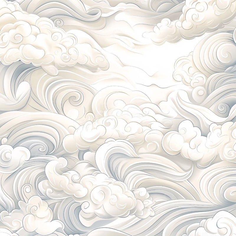 高清大图下载【趣麦麦图】云海翻腾的艺术插画