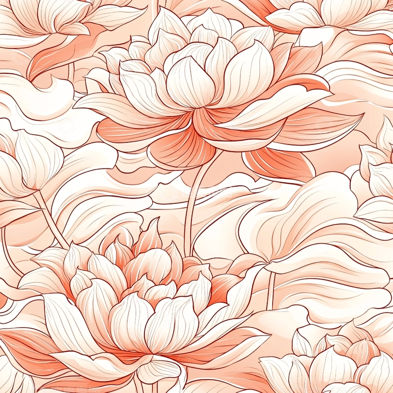 高清大图下载【趣麦麦图】粉色莲花背景图案