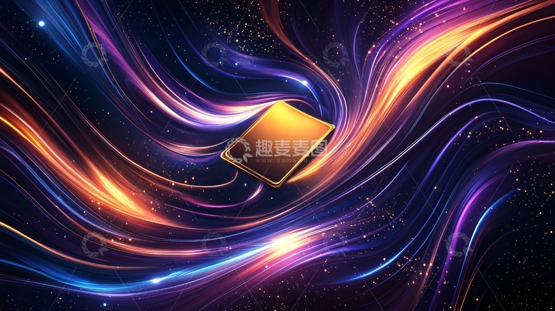 高清大图下载【趣麦麦图】金色方块在光流中