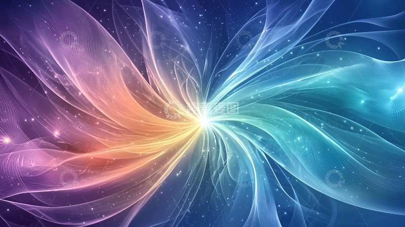 高清大图下载【趣麦麦图】抽象色彩光线绽放