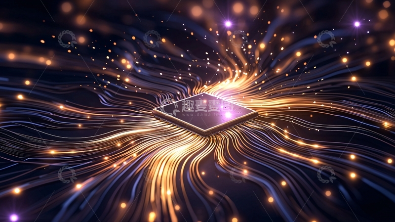 高清大图下载【趣麦麦图】科技感芯片电路光线