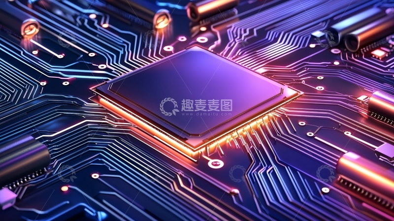 高清大图下载【趣麦麦图】未来科技感芯片电路