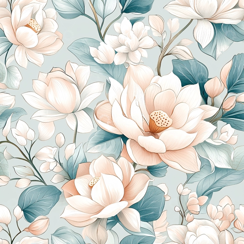 高清大图下载【趣麦麦图】淡雅水彩风花卉图案