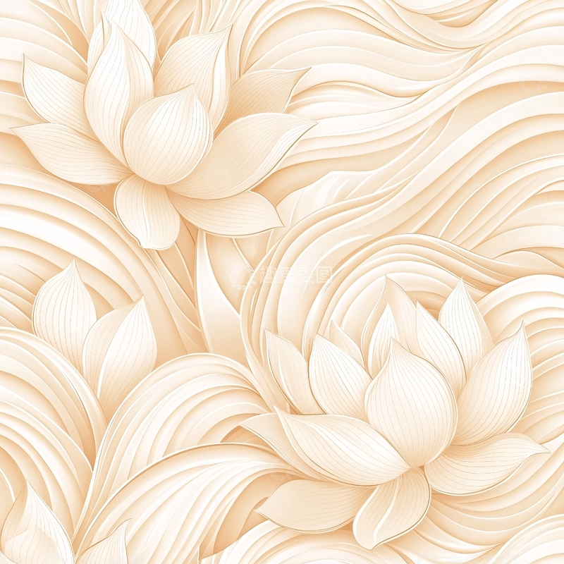 高清大图下载【趣麦麦图】淡雅的莲花水波纹背景