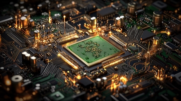 芯片上的微电路发光