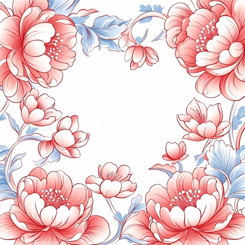 高清大图下载【趣麦麦图】花朵边框背景素材