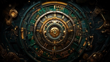 圆形复古机械装置