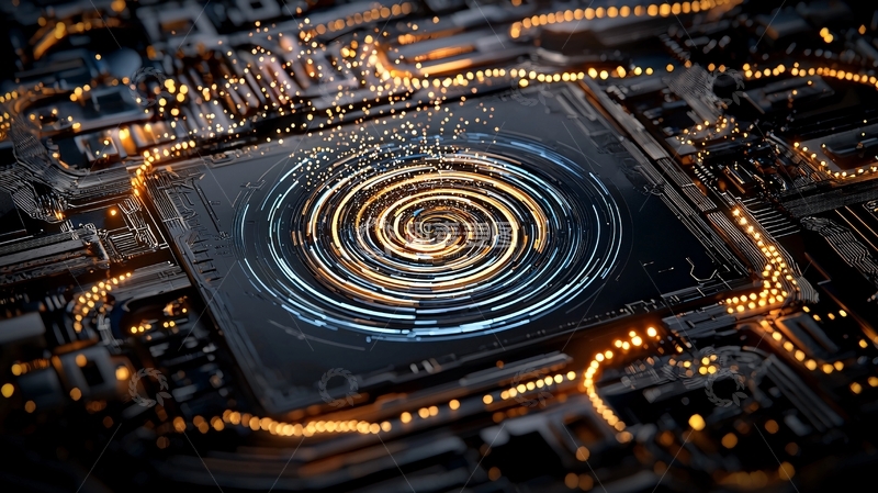 高清大图下载【趣麦麦图】芯片内部漩涡光效