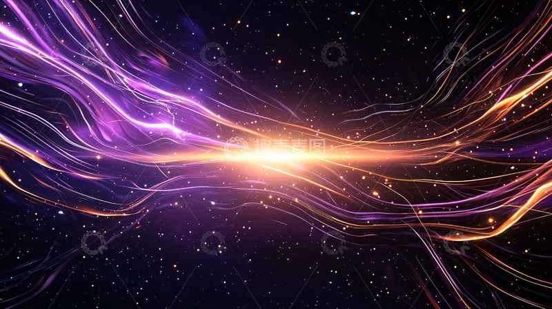 高清大图下载【趣麦麦图】紫色光线星空宇宙背景
