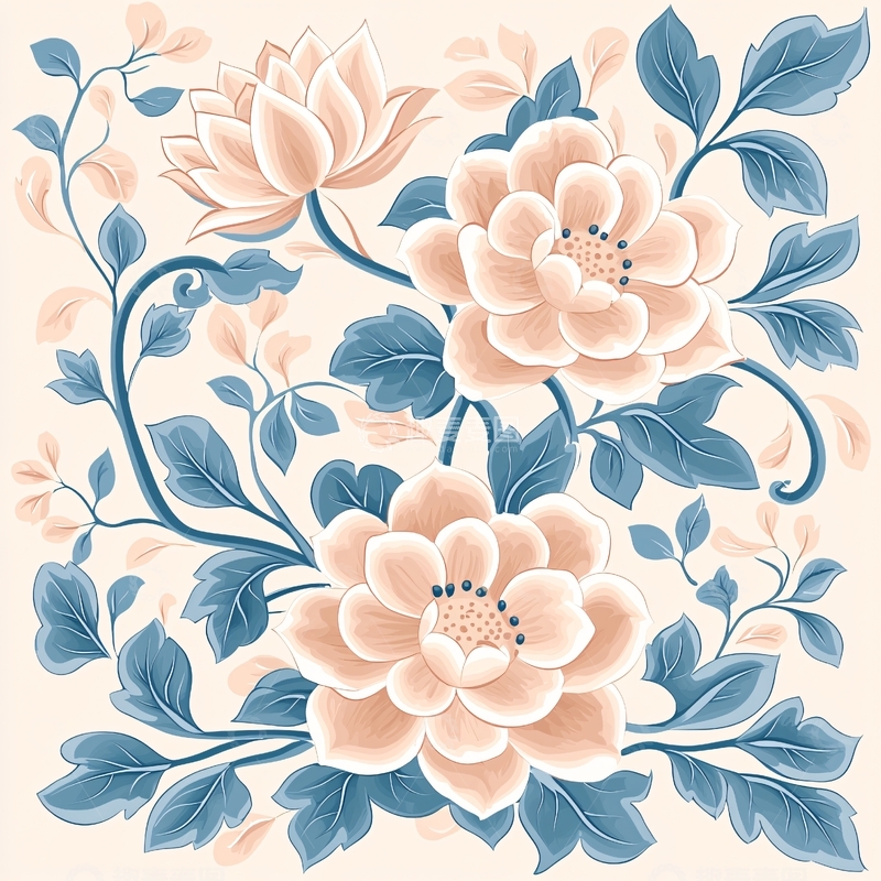 高清大图下载【趣麦麦图】淡雅花卉水彩