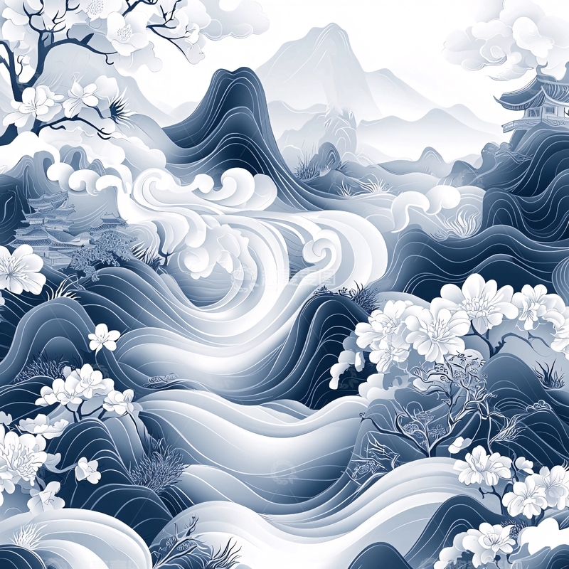 高清大图下载【趣麦麦图】水墨山水风景画