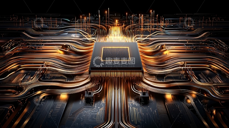 高清大图下载【趣麦麦图】芯片内部电路的精美艺术