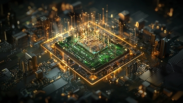 芯片电路板发光特效图