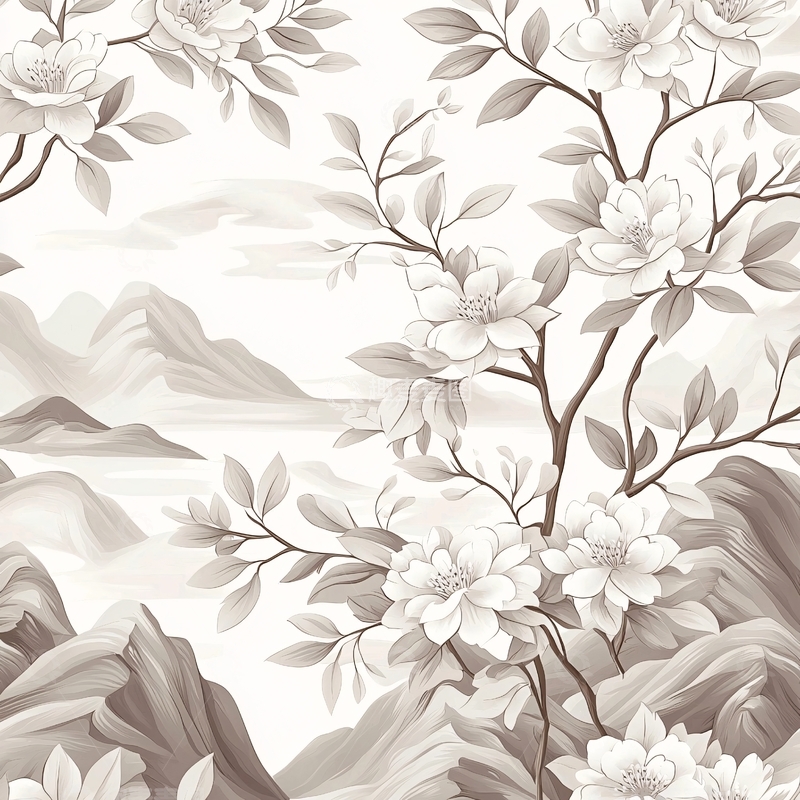 高清大图下载【趣麦麦图】水墨山水花卉写意画