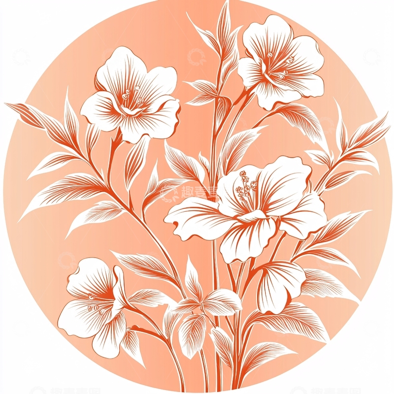 高清大图下载【趣麦麦图】白色花朵粉色背景